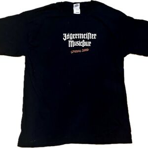 NEW! Jagermeister Music Tour Spring 2010 cotton T-shirt men’s black Large RARE!